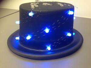 Hat of many colors in neutral position